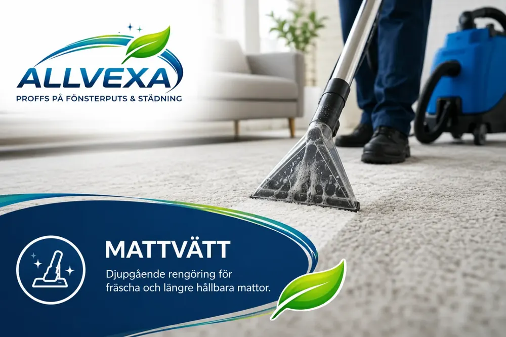 Matta som djuprengörs med professionell mattvättmaskin